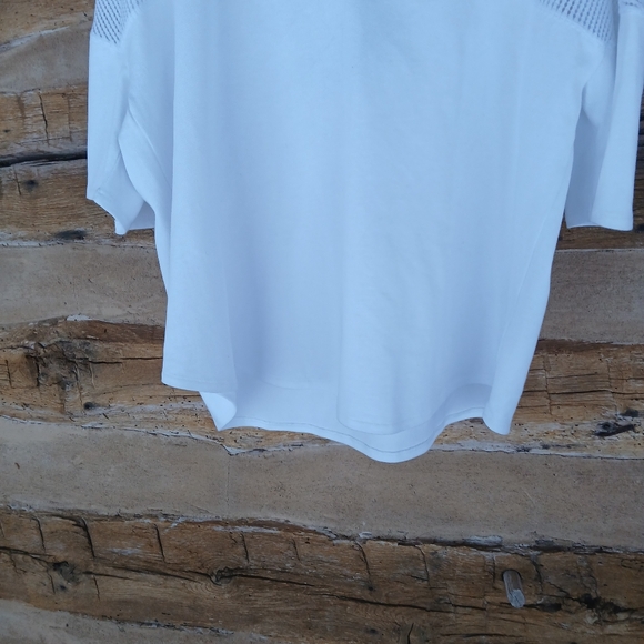 GSTQ White V Neck Quarterback Tee Shirt 3XL - Picture 3 of 12